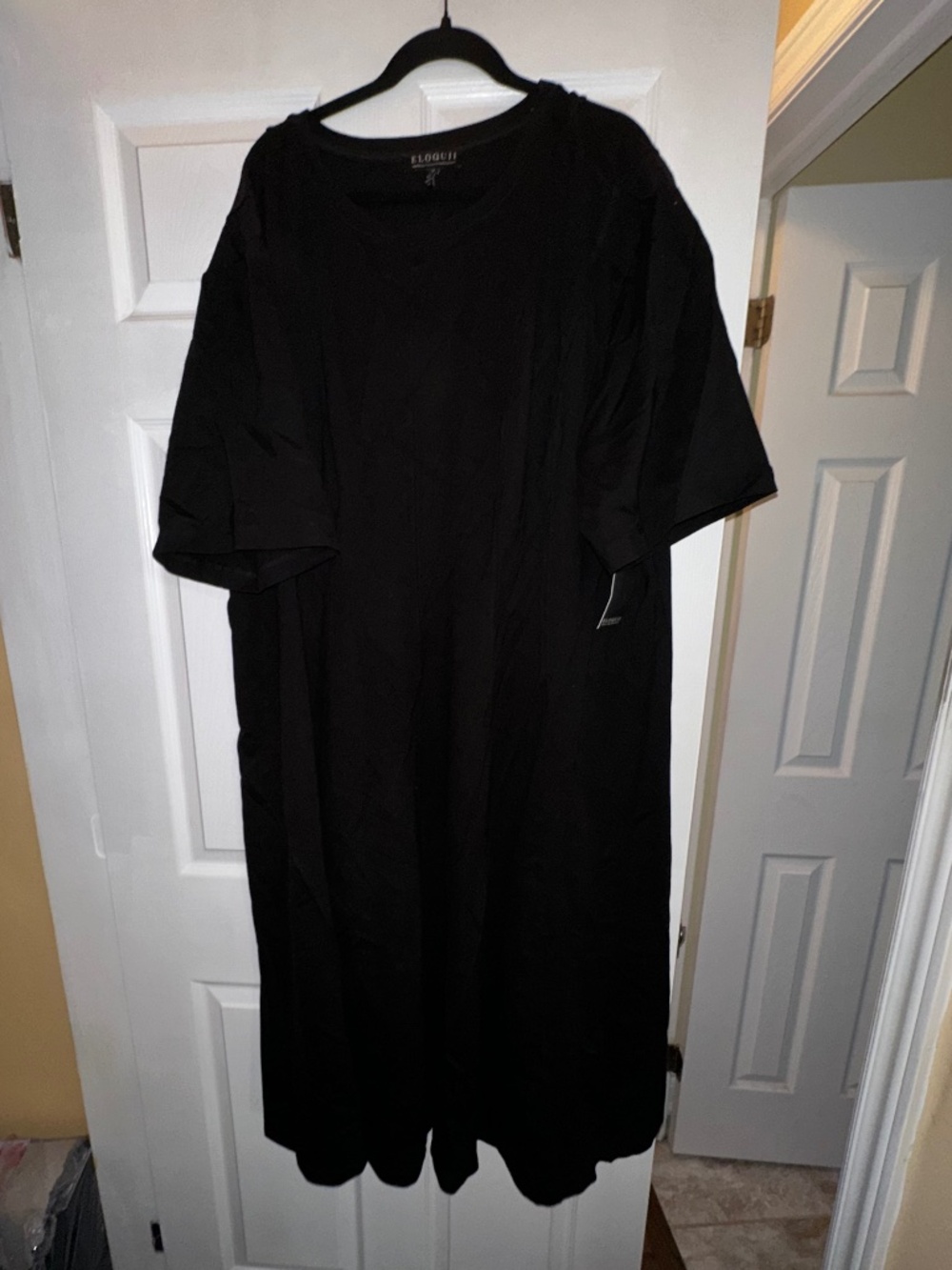 Eloquii Black Seam Detail Ponte Midi Dress NWT Size 24 Workwear